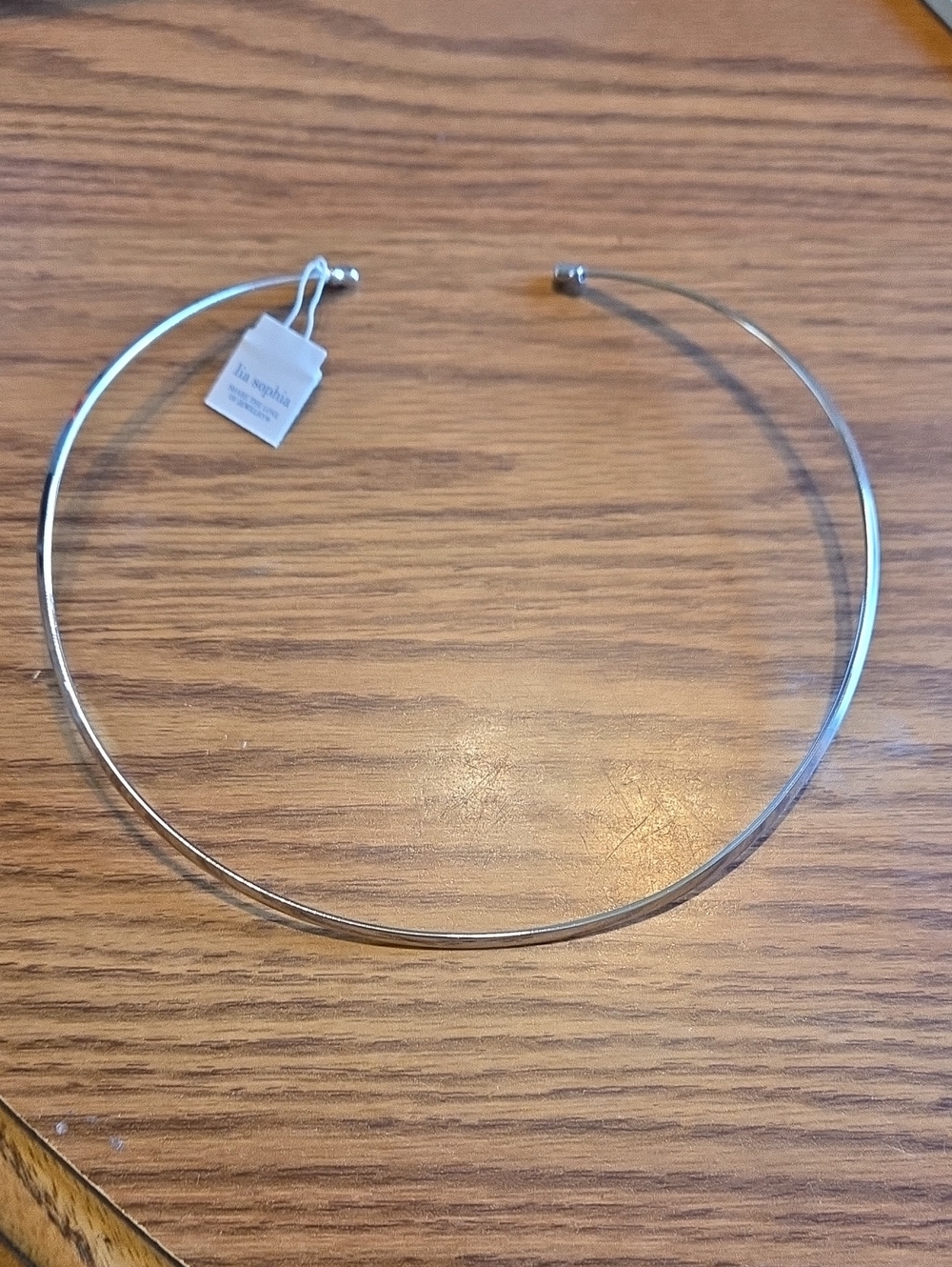 Lia Sophia Silver Open Collar Necklace